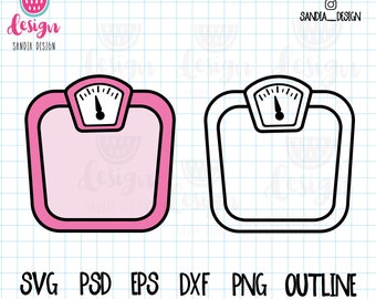 Doodle Weight scale, SVG, PNG, Psd, outline, personal and comercial use