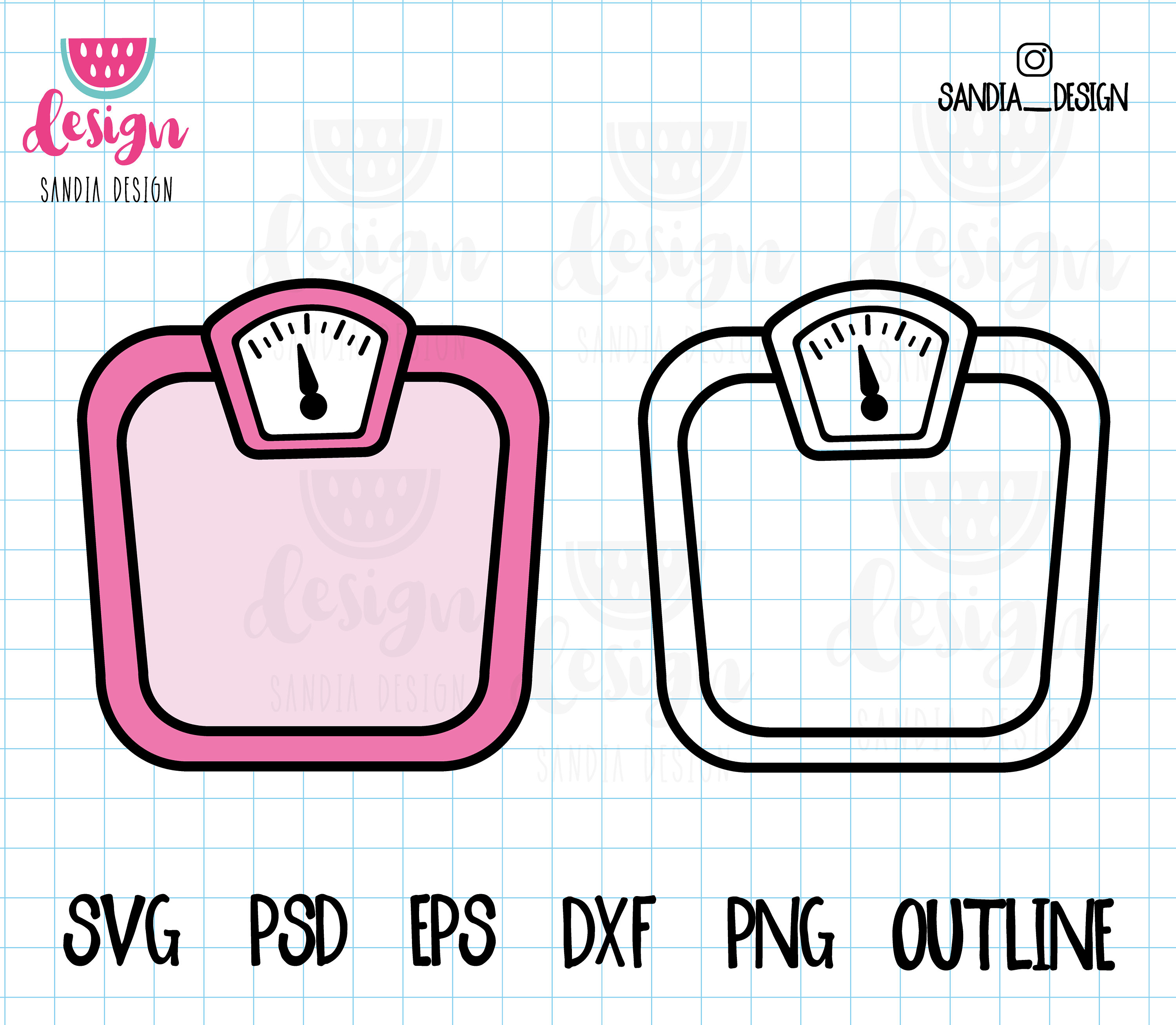 Doodle Weight scale SVG PNG Psd outline personal and Etsy