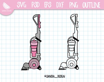 Doodle Vacuum, SVG, PNG, Psd, outline, personal and comercial use