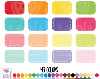 Stitched Half box Clipart. Half box Clipart. Personal and comercial use.