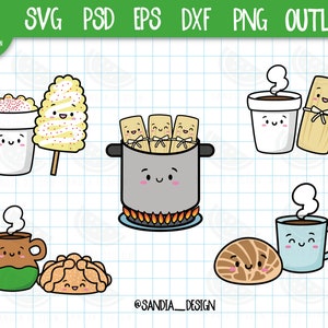 Kawaii Mexican food ,SVG, PNG, Psd, outline, personal and comercial use