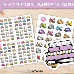 Afdrukbare stickervel, afdrukbare plannerstickers. Doodle-stapel planners, kawaii-stickers voor laptops. Voor persoonlijk gebruik.