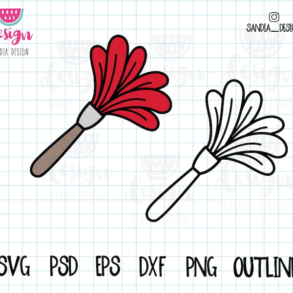 Doodle Duster, SVG, PNG, Psd, outline, personal and comercial use