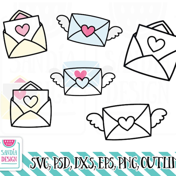 Happy Mail icon, Doodle Envelope, SVG, PNG, PSD, outline,Personal and Comercial use