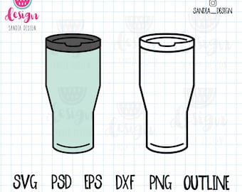 Doodle Tumbler, Travel Mug SVG, PNG, Psd, outline, personal and comercial use