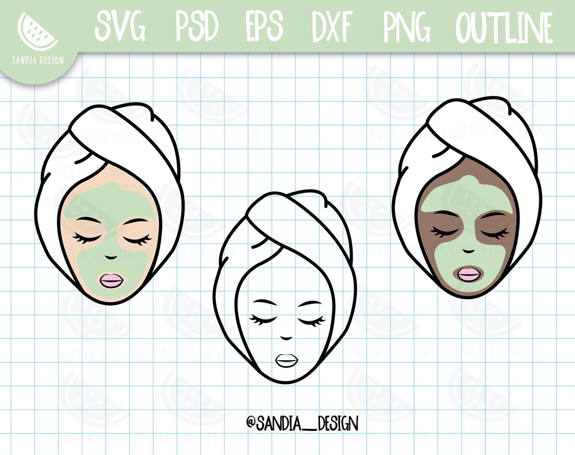 Doodle Spa Day SVG PNG Psd Outline Personal and Comercial - Etsy