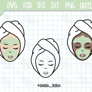 Doodle Spa Day, SVG, PNG, PSD, contorno, uso personale e commerciale