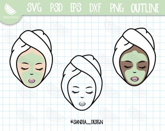 Doodle Spa Day, SVG, PNG, Psd, outline, personal and comercial use