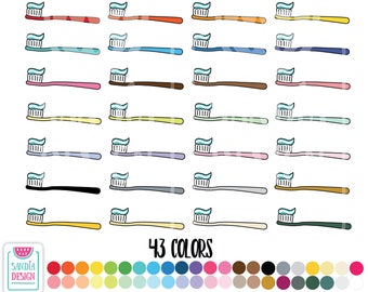 Doodle Toothbrush Clipart. Personal and comercial use.