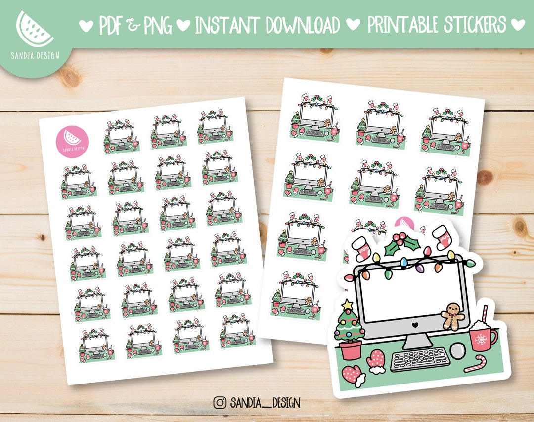 Printable Stickers Sheet Printable Planner Stickers Doodle Christmas Printable Stickers Sheet Printable Planner Stickers Doodle Christmas