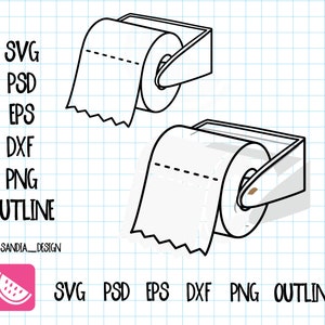 Doodle Paper Toilet, SVG, PNG, PSD, outline, persoonlijk en commercieel gebruik