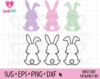 Osterhase Clipart, Bearbeitbare Dateien, SVG, EPS, PNG, Dxf, Kommerzielle Nutzung
