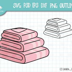 Doodle Towel, SVG, PNG, PSD, outline, persoonlijk en commercieel gebruik