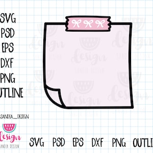 Washi-Haftnotiz, SVG, PNG, PSD, Umriss, dxf, Doodle, persönliche und kommerzielle Nutzung.