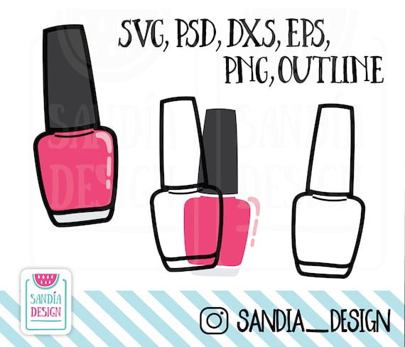 Download Doodle Nail Polish Svg Png Psd Outline Dxf Personal And Etsy