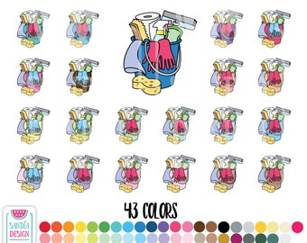 Doodle Cleaning Bucket Clipart. Personal and comercial use.