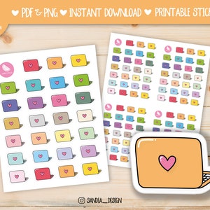 Afdrukbare stickervel, afdrukbare plannerstickers. Doodle Laptop, kawaii laptopstickers. Voor persoonlijk gebruik.