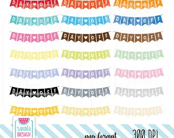 Day Off Clipart. Planner Stickers Clipart. Personal and comercial use.