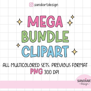 Mega Bundle Clipart, More than 16000 images, Planner Sticker Clipart Bundle, Icon Clipart Bundle, Digital Sticker Bundle, PNG Bundle,
