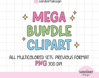 Mega-Clipart-Bundle, mehr als 16000 Bilder, Planer-Sticker-Clipart-Bundle, Symbol-Clipart-Bundle, digitales Sticker-Bundle, PNG-Bundle