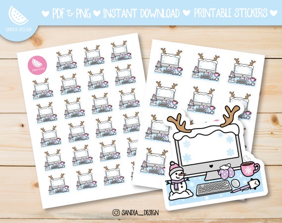 Printable Stickers Sheet Printable Planner Stickers. Doodle - Etsy