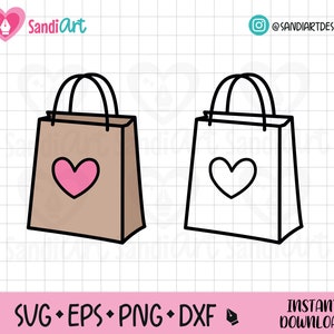 Sac de courses Doodle, EPS, SVG, PNG, DXF, contour, usage personnel et commercial