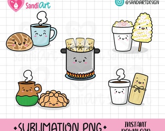 Kawaii Mexican food Clipart, Street food Clipart, Personal and commercial use