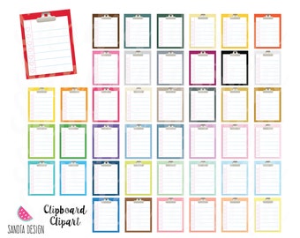 43 Clipboard clipart, To do List clipart. Personal and comercial use.