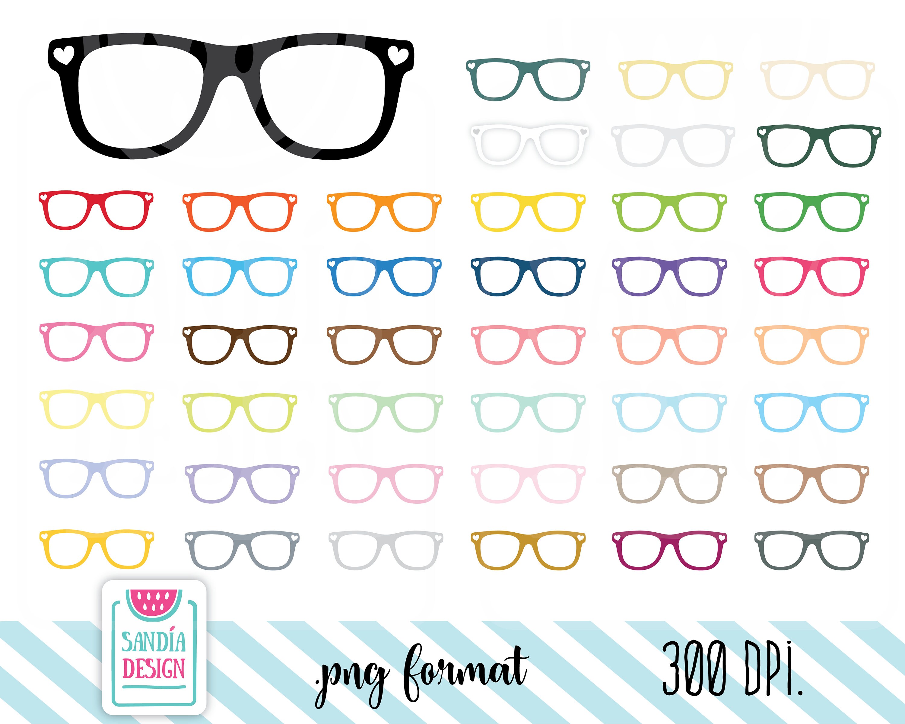 Eyeglasses Clipart. Planner Stickers Clipart. Personal and Etsy
