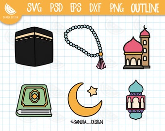 Doodle Islam icon clipart, SVG, PNG, Psd, outline, personal and comercial use