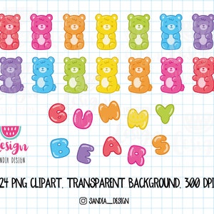 Gummy Bears Clipart Set. Personal and comercial use.