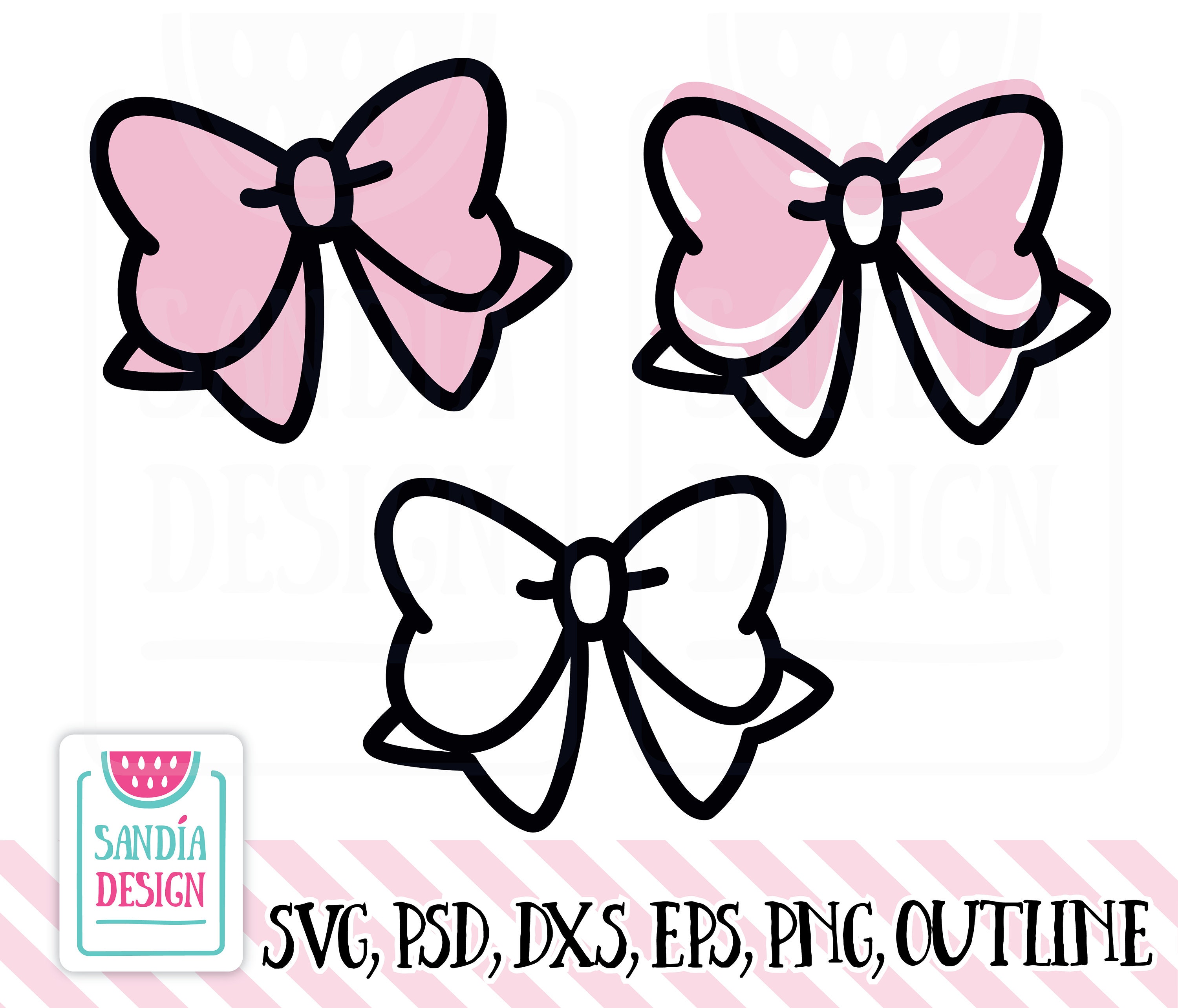 Kawaii Bow Doodle Bow Cute Bow Clipart SVG PNG PSD Etsy