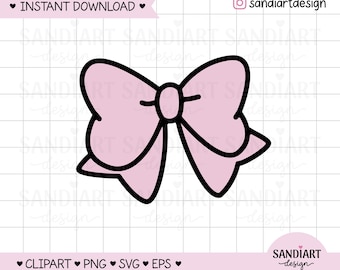 Kawaii Bow, Doodle Bow, Cute Bow Clipart, PNG, SVG, and EPS, personal and commercial use