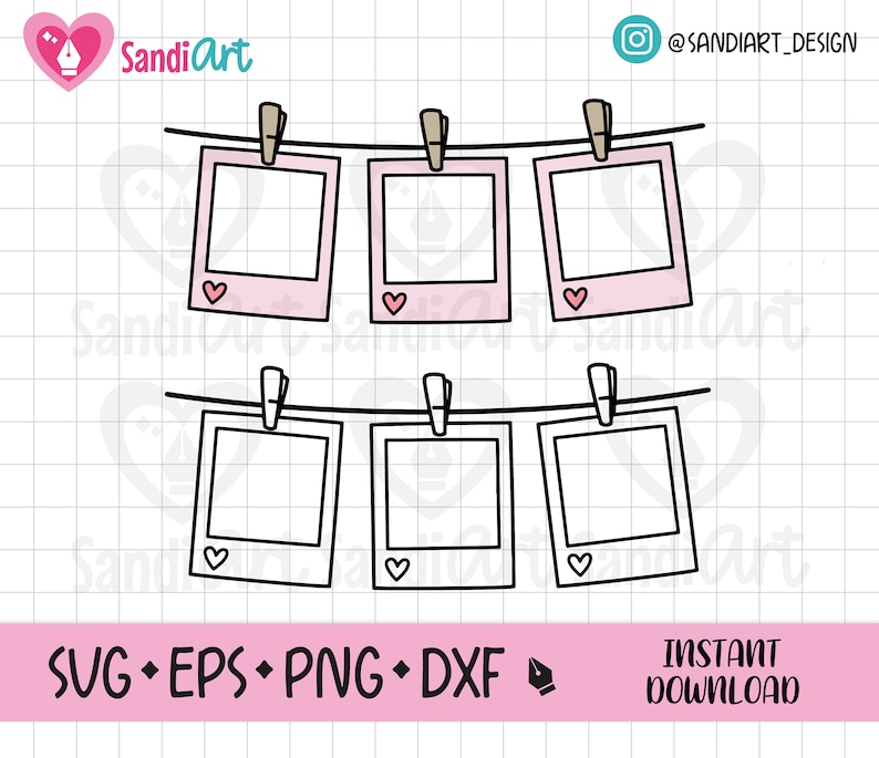 Doodle Photo Frame, SVG, PNG, PSD, outline, personal and commercial use image 1