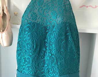 Jacques Vert Vert Foncé Robe Paillettes Dentelle Corsage Mousseline Jupe Jacques Vert Vert Foncé Robe Paillettes Dentelle Corsage Mousseline Jupe