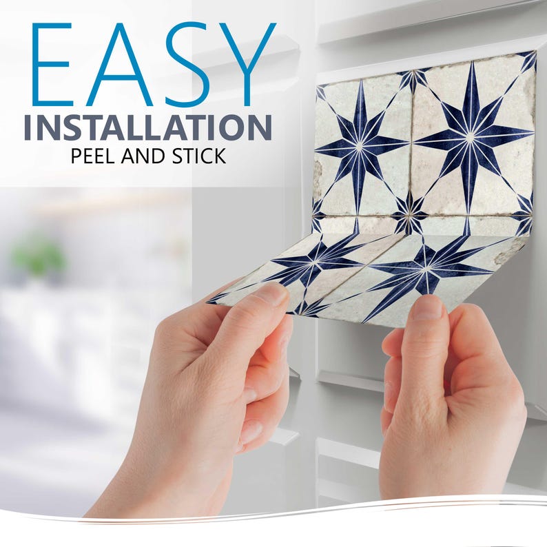 Multicolor Star Rustic Shaped Easy to Install Tile Stickers for DIY ...