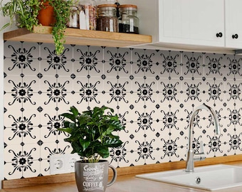peel and stick backsplas stickers 24 Tiles Decals Tiles Stickers mixed Tiles for walls Kitchen Bathroom fliesenaufkleber B84