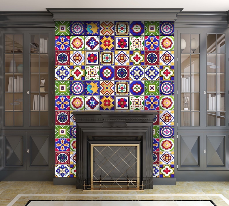 Mexican Set of 24 Tiles Decals Tiles Stickers Tiles for Walls Etsy