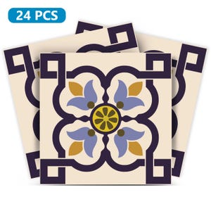 24 pack Mexican Tiles Decals bathroom stickers mixed Tiles for walls Kitchen home decor C31