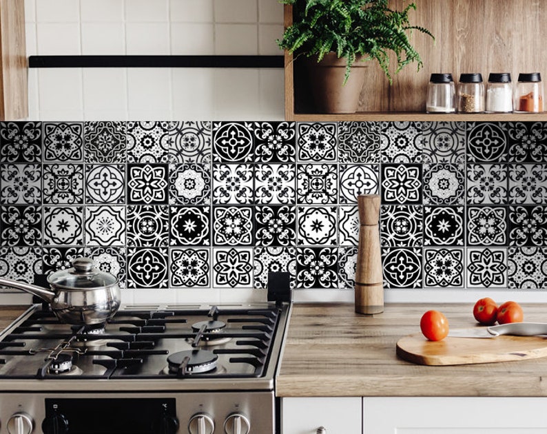 Kitchen Decals Peel and Stick Backsplas Stickers 24 Tiles Etsy