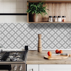 Tile Stickers Black and Withe Backsplash Peel and Stick Home Decor B43 ...