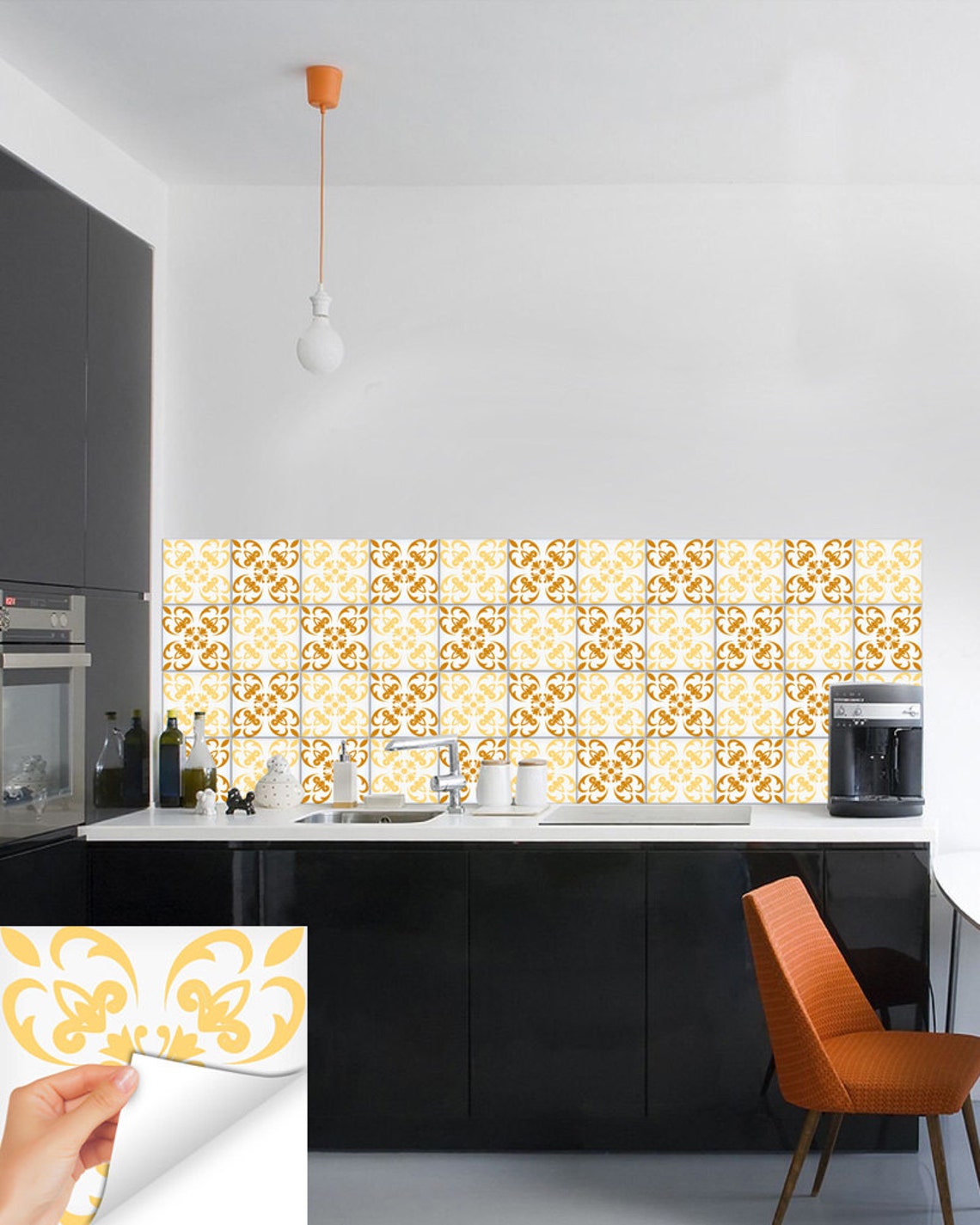 Gold Sticker Set Tile Tile Stickers Decorative Tiles Vinyl Etsy