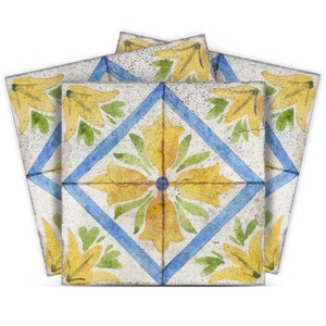 Retro Yellow tile Transform Your Kitchen with DIY Peel and Stick Backsplash- The Look Bring South Italy to your space New Collection 2023