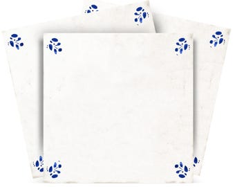 Delft tile Vintage blue corner pattern Peel And Stick Tile Stickers delft tile fireplace surround Kitchen Tile Trends D39