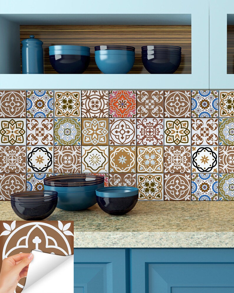 24 Tiles Decals Bathroom Stickers Mixed Tiles for Walls Etsy