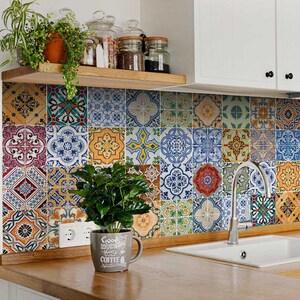 spanish Set of 24 Tiles Decals Tiles Stickers Tiles for walls Kitchen Bathroom HA3
