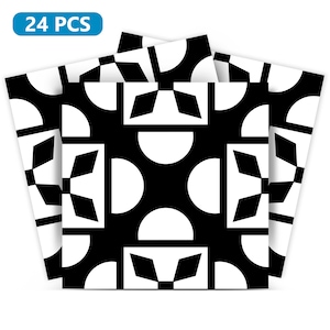 Beautiful Black and White Backsplash wall tile stickers Model - B48
