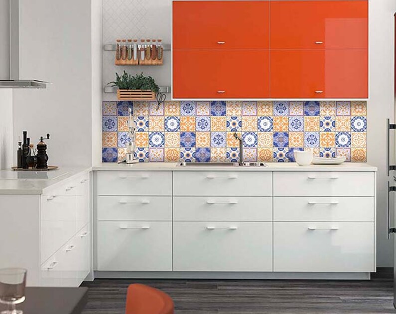 Kitchen Decals Peel and Stick Backsplas Stickers 24 Tiles Etsy