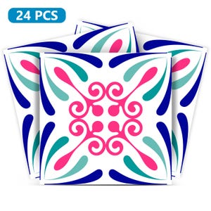 Set of 24 vintage traditional mexican Tiles Decals bathroom stickers mixed Tiles for walls Kitchen home decor K26