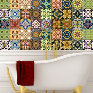 Sticker Set, Mexican Tile, Tile Stickers, Decorative Tiles, Vinyl Stickers, Wall Stickers, Tile Stickers, Peel and Stick Wall Decals C